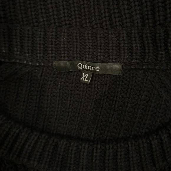 Quince 100% Organic Cotton Fisherman Crew Neck Black Sweater Size XL - Picture 12 of 14